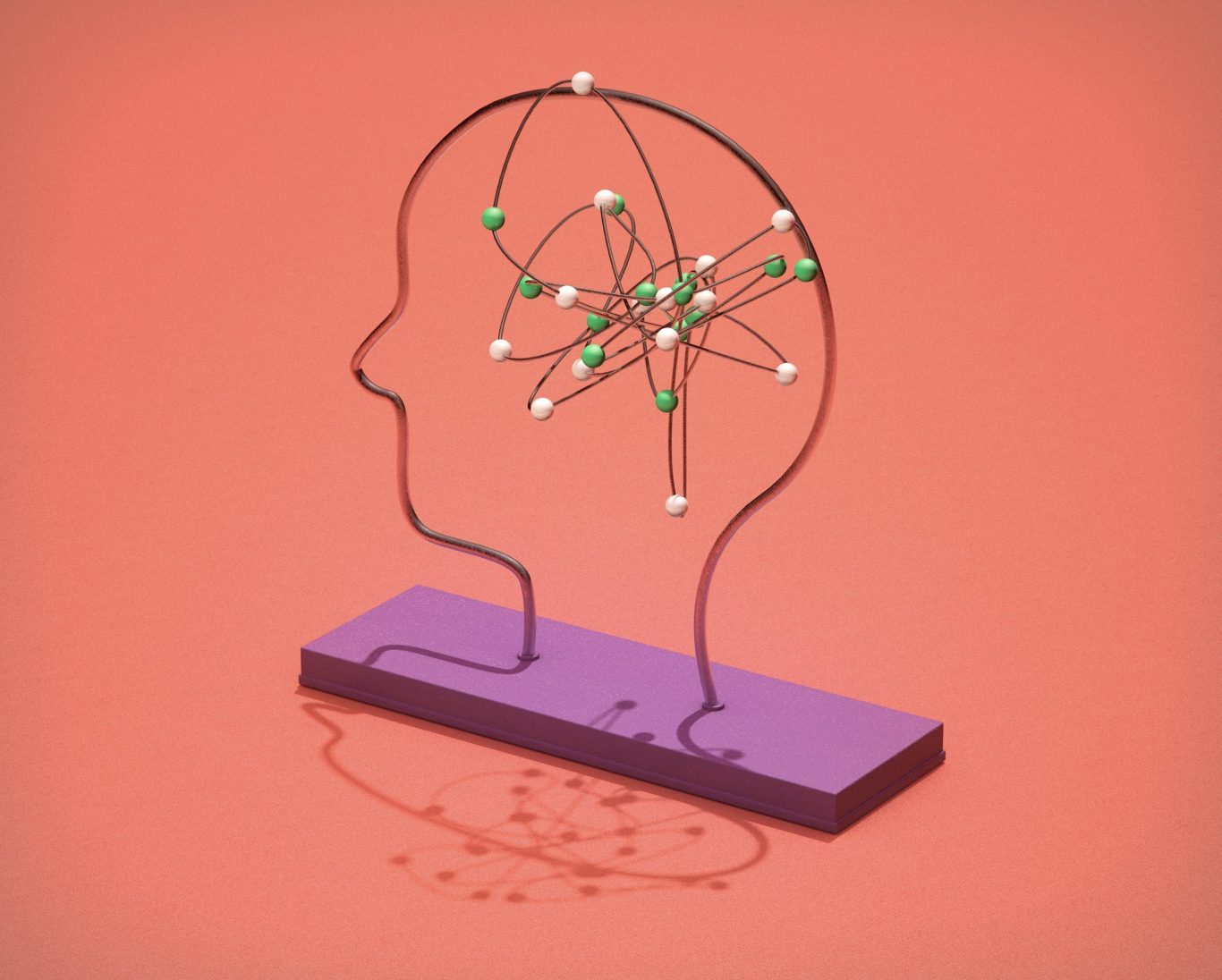 Neurofeedback abstrakte Darstellung eines Kopfes mit Denkprozess beim Neurofeedback
